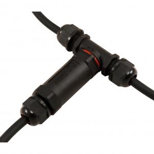 Kabelverbinder, 110x94x29mm, IP68 - wasserdicht, 230V, 3-polig, schwarz