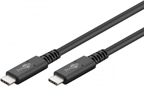 USB-C-Kabel USB4 Generation 3x2, 100W, schwarz, 1,0 m