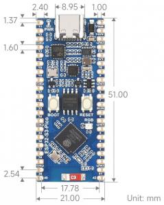 Waveshare ESP32-S3 Pico Dev Board: 2,4 GHz, Dual-Core-Prozessor, 240 MHz , 16MB Flash, ohne Header