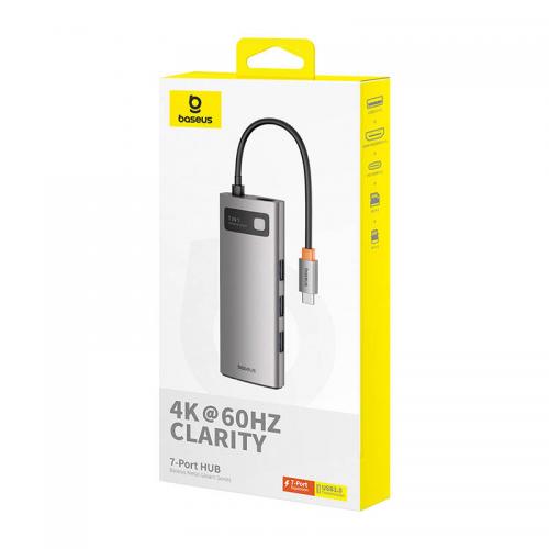 Baseus Metal Gleam 7in1 Hub, USB-C zu 3x USB 3.0 + HDMI 4K@60Hz + USB-C PD + microSD/SD