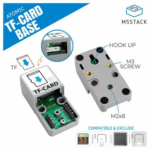 M5Stack Atomic TF-Kartenleser, Untersttzt bis 16GB FAT/FAT32, Selbstauswerfend, fr ATOM Serie