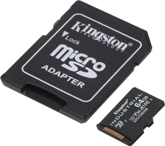 Kingston Industrial Grade microSDHC Class 10 Speicherkarte + Adapter 64GB