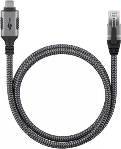 Goobay Ethernet-Kabel USB-C 3.1 auf RJ45, SuperSpeed 1 Gbit/s, Thunderbolt 3 kompatibel, FTP - Lnge: 5,0 m