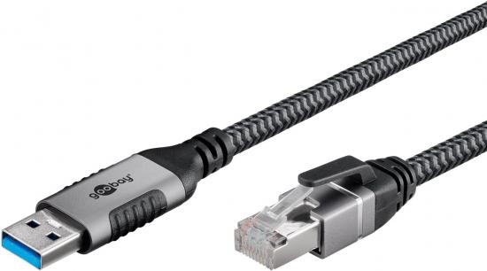 Goobay Ethernet-Kabel USB-C 3.1 auf RJ45, SuperSpeed 1 Gbit/s, Thunderbolt 3 kompatibel, FTP - Lnge: 5 m