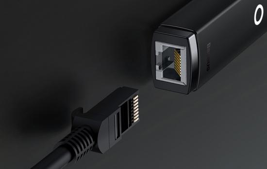 Baseus Lite Series, Netzwerk Adapter, USB-C - LAN RJ45, 100 Mbps, schwarz