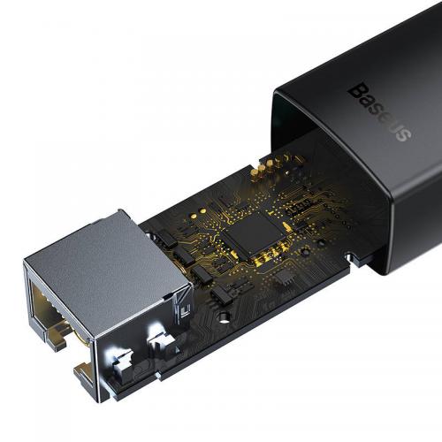 Baseus Lite Series, Netzwerk Adapter, USB-C - LAN RJ45, 1000 Mbps, schwarz
