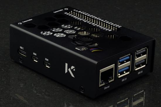KKSB Gehuse fr Raspberry Pi 5, GPIO Zugang, lasergeschnitten, sandgestrahlt, Aluminium, schwarz