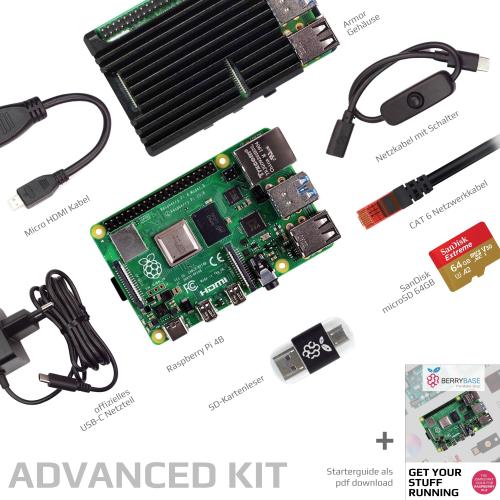 Raspberry Pi 4B, 8GB Advanced Kit