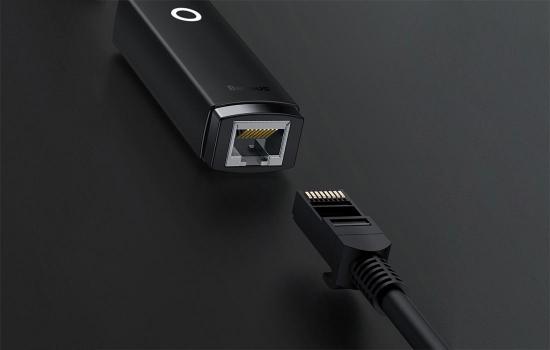 Baseus Lite Series, Netzwerk Adapter, USB-A - LAN RJ45, 1000 Mbps, schwarz