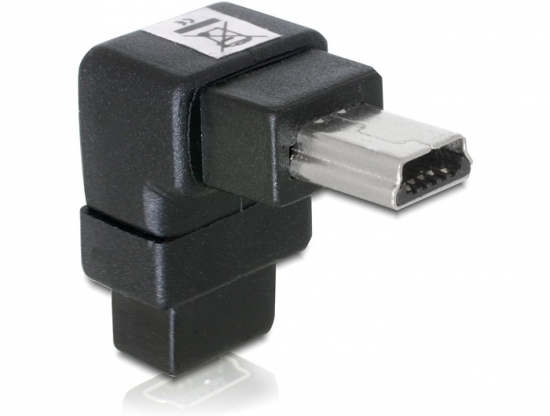 Mini USB 2.0 270 Winkeladapter Mini B Stecker - Mini B Buchse oben/unten schwarz