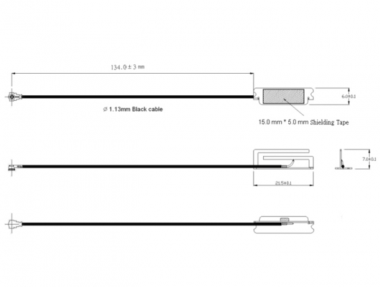 WLAN Antenne MHF/U.FL-LP-068 kompatibler Stecker 802.11 ac/a/b/g/n -4 dBi 134 mm PIFA