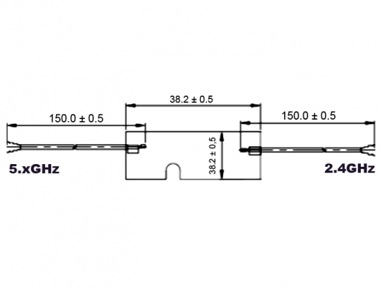 WLAN Doppelantenne MHF/U.FL-LP-068 komp. Stecker 802.11 ac/a/h/b/g/n 3 - 5 dBi 2x 150mm PCB intern