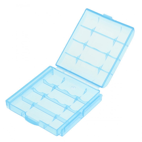 Transportbox für bis zu 4 Mignon (AA) / Micro (AAA) Batterien - Farbe: blau
