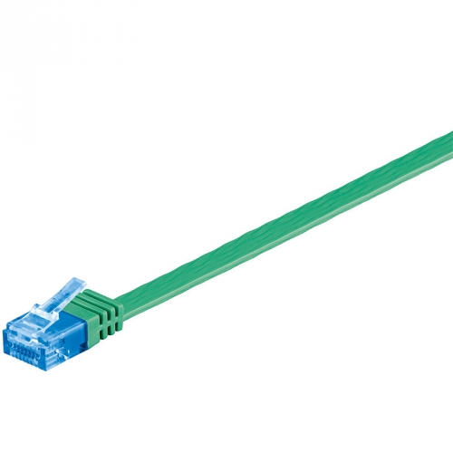 CAT 6a Netzwerkkabel, U/UTP, flach, grn - Lnge: 2,0 m