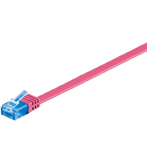 CAT 6a Netzwerkkabel, U/UTP, flach, magenta - Lnge: 2,0 m