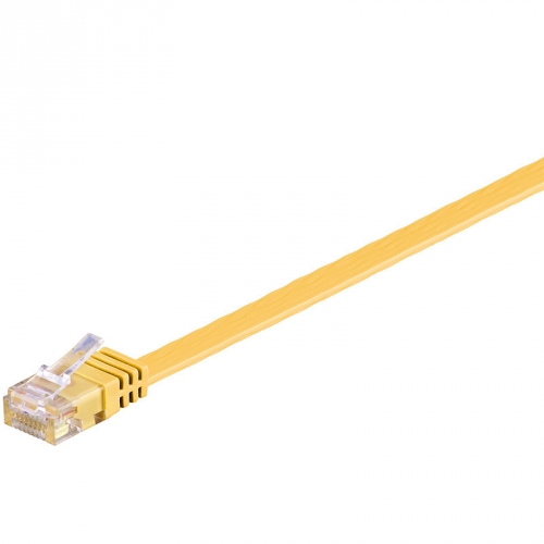 CAT 6 Netzwerkkabel, U/UTP, flach, gelb - Lnge: 1,0 m