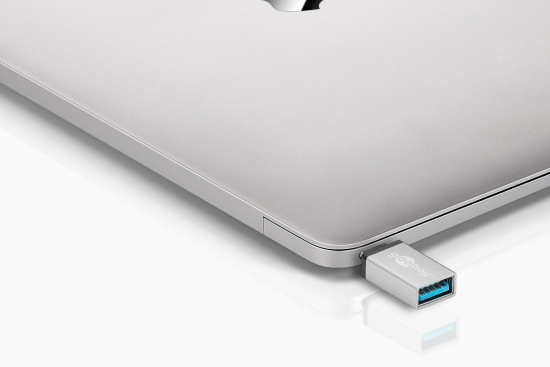 USB-C 3.0 Adapter, Metall, C Stecker  A Buchse - Farbe: silber