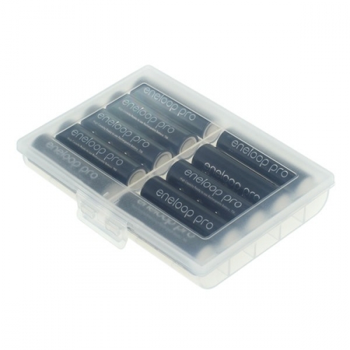 Transportbox fr bis zu 10 Mignon (AA) / Micro (AAA) Batterien - Farbe: transparent