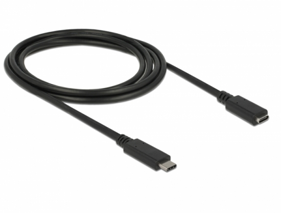USB-C 3.1 Gen 1 Verlngerung, C-Stecker  C-Buchse, schwarz - Lnge: 2,0m