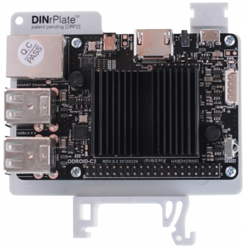 DINrPlate DRP2 - Hutschienenhalter für Raspberry Pi, grau