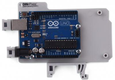 DINrPlate DAR1 - Hutschienenhalter fr Arduino Uno / Mega, grau