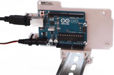 DINrPlate DAR1 - Hutschienenhalter fr Arduino Uno / Mega, grau