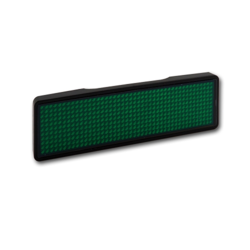 LED Name Tag, 11x44 Pixel, USB - Rahmen: schwarz - LED: grün