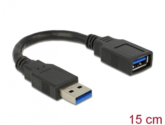 USB 3.0 Verlngerung A Stecker - A Buchse 15cm schwarz