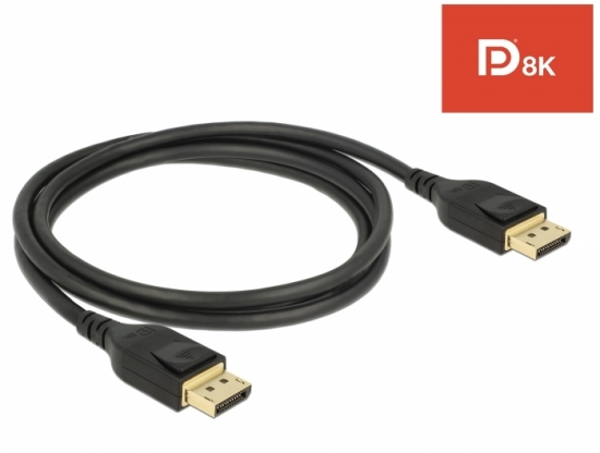 DisplayPort Kabel 8K 60Hz, DP zertifiziert, schwarz - Lnge: 1,0 m