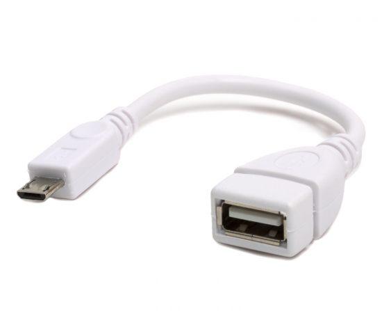 USB 2.0 Hi-Speed OTG Adapterkabel, A-Buchse - Micro B-Stecker 0,15m weiß