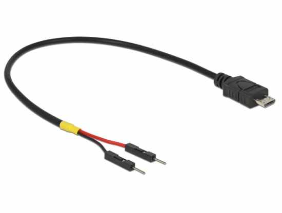 Kabel Micro USB Typ B Stecker  2x Pfostenstecker einzeln zur Stromversorgung - Lnge: 20 cm