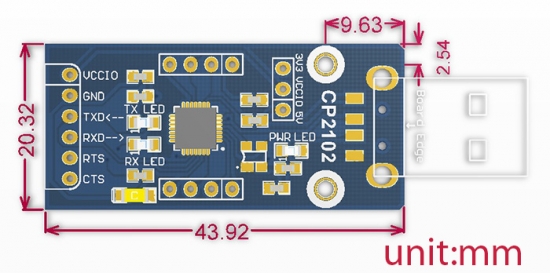 Konverter, USB Typ A Stecker - UART, CP2102