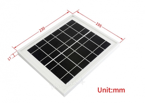 Solar Panel, 6V / 5W, mit 3,5x1,35mm Hohlstecker