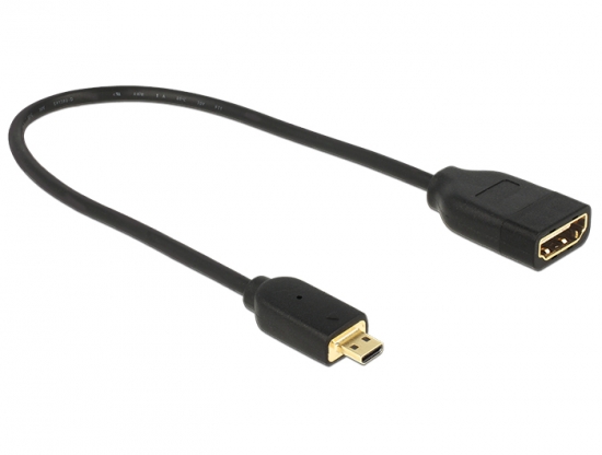 Premium 4K Micro HDMI Adapterkabel 23cm schwarz