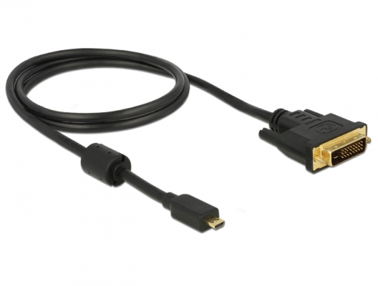 Adapterkabel Micro HDMI Typ D Stecker  DVI-D 24+1 Stecker schwarz - Lnge: 1,0 m