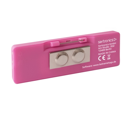 LED Name Tag, 11x44 Pixel, USB, unifarben - Farbe: pink