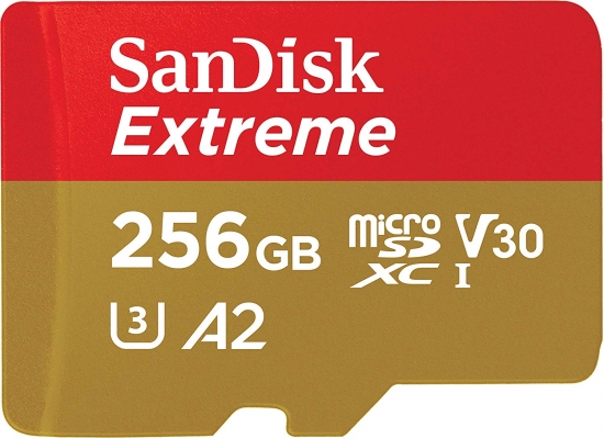 SanDisk Extreme microSDXC A2 UHS-I U3 V30 Speicherkarte + Adapter 256GB