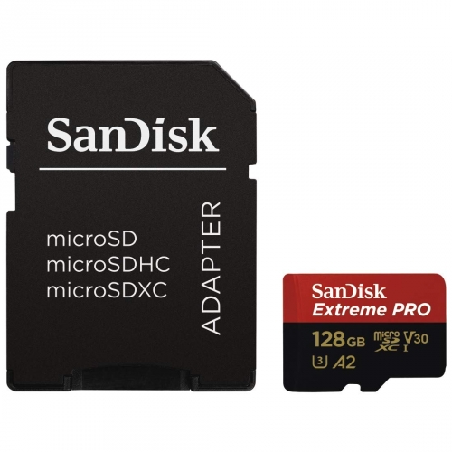 SanDisk Extreme Pro microSDXC A2 UHS-I U3 V30 Speicherkarte + Adapter 128GB