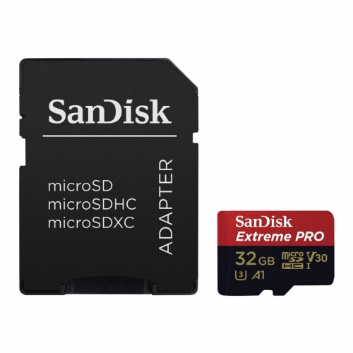 SanDisk Extreme Pro microSDHC A1 UHS-I U3 Speicherkarte + Adapter 32GB