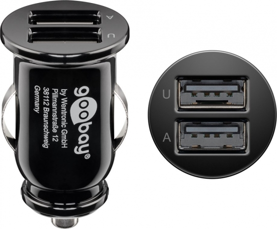 Dual USB-Autoladegert 2,1A schwarz