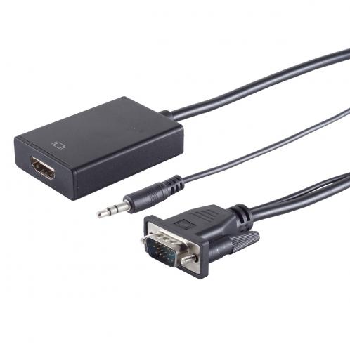 VGA zu HDMI Adapter inkl. Audiobertragung, 1080p, schwarz
