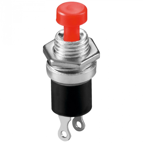 Mini Drucktaster, 1-polig, Schließer - Farbe: rot