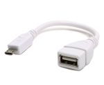 USB 2.0 Hi-Speed OTG Adapterkabel, A-Buchse - Micro B-Stecker 0,15m wei