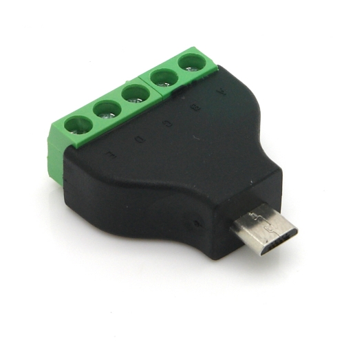 Adapter, 5 Pin Terminalblock - Micro USB 2.0 Typ B Stecker