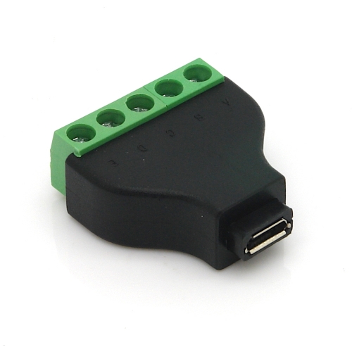 Adapter, 5 Pin Terminalblock - Micro USB 2.0 Typ B Buchse