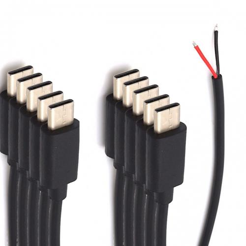 10 x USB Type C Kabel mit offenem Kabelende zur Stromversorgung - Länge: 0,50 m