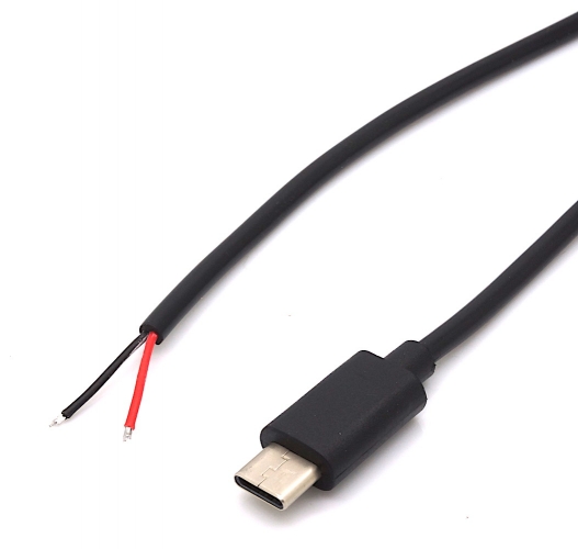 USB Type C Kabel mit offenem Kabelende zur Stromversorgung - Länge: 0,50 m