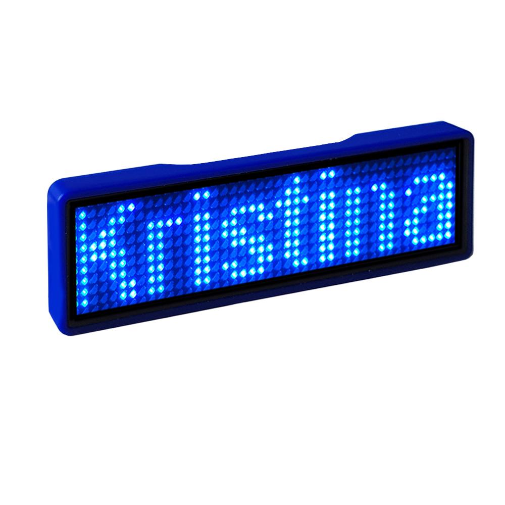 LED Name Tag, 11x44 Pixel, USB, unifarben - Farbe: blau