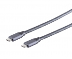 USB Type-C 3.2 Gen 2x2 Kabel, grau - Lnge: 0,50 m