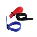 Kabelbinder Klettverschluss mit Schlaufe 250mm, schwarz / blau / rot, 9 Stck 